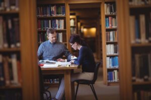 MBA for older students in the library