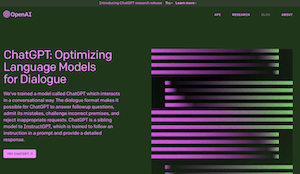 OBpenAY home page for ChatGPT